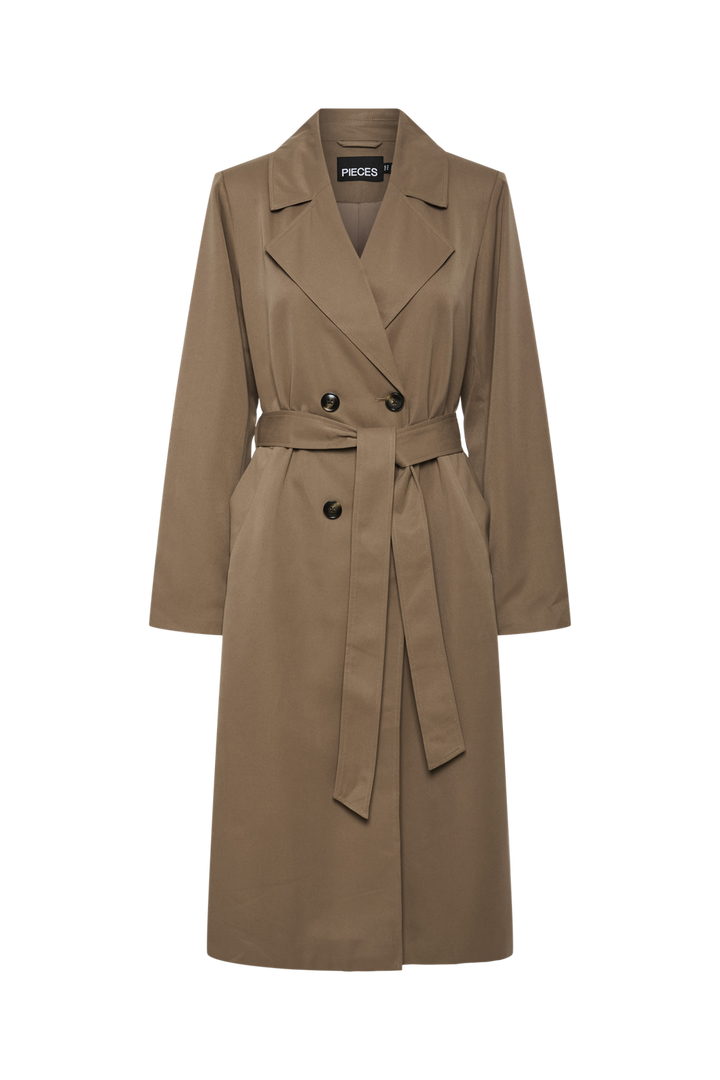 Pieces - Pcscarlett Ls Trenchcoat - 4638249 Brown Lentil