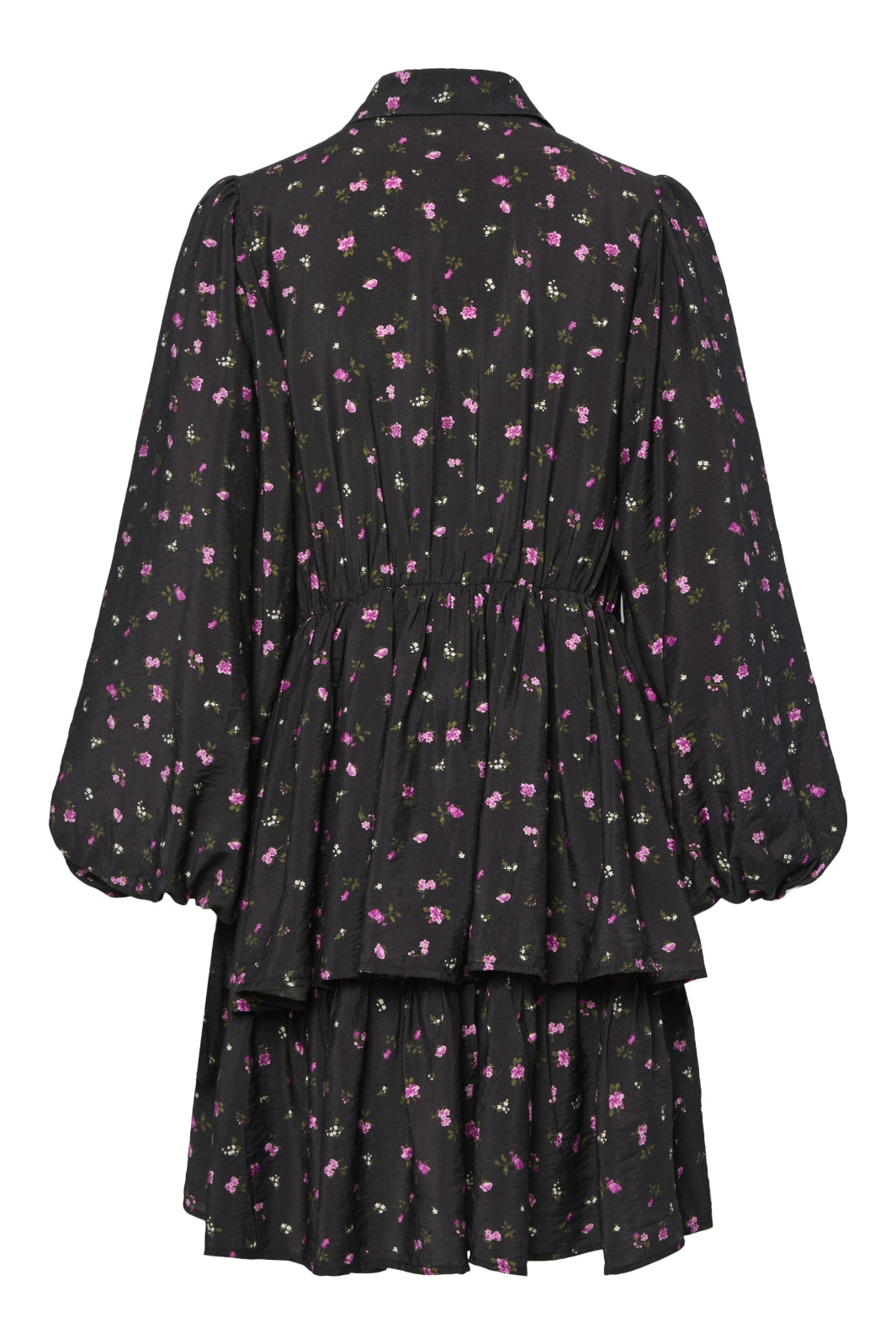 Y.A.S - Yasisa Ls Shirt Dress - 4773116 Black Pink Petita Print