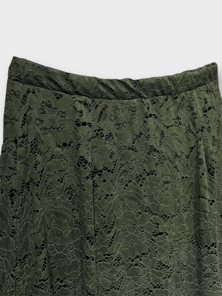 A-bee - Long Flower Lace Skirt 176_6923-W6_2 - Khaki