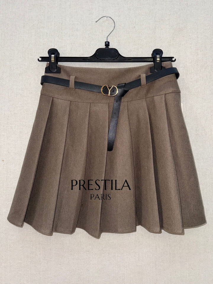 A-bee - Pleated Skirt  CAMILLE - Taupe