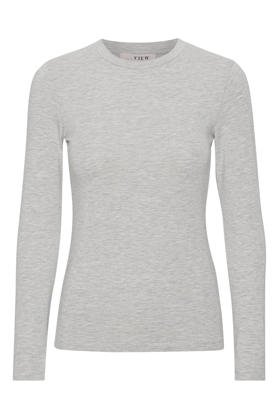 A-VIEW - Stabil Top L/S - 055 Light Grey Melange Bluser 