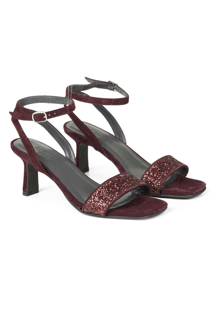 Angulus - Sandals- Block heels - 1710/2195 Bordeaux Glitter Stiletter 