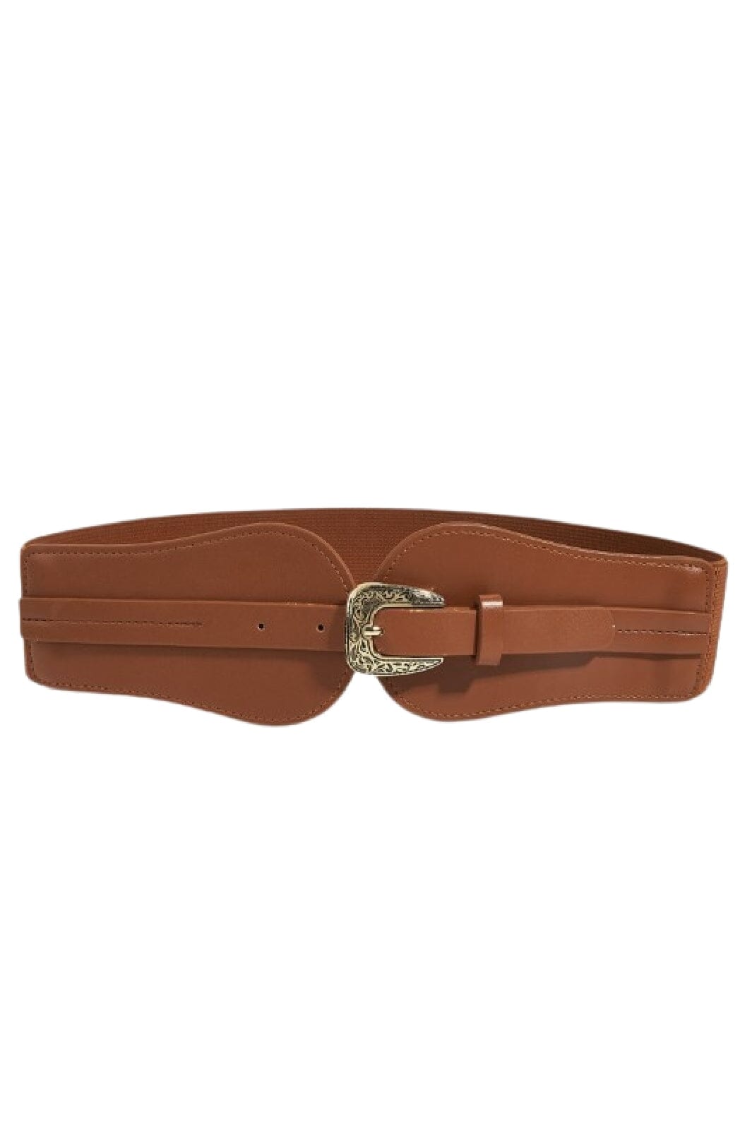 Anobel Copenhagen - Elastic Raffia Belt With Round Buckle LH5008 - Brown Bælter 