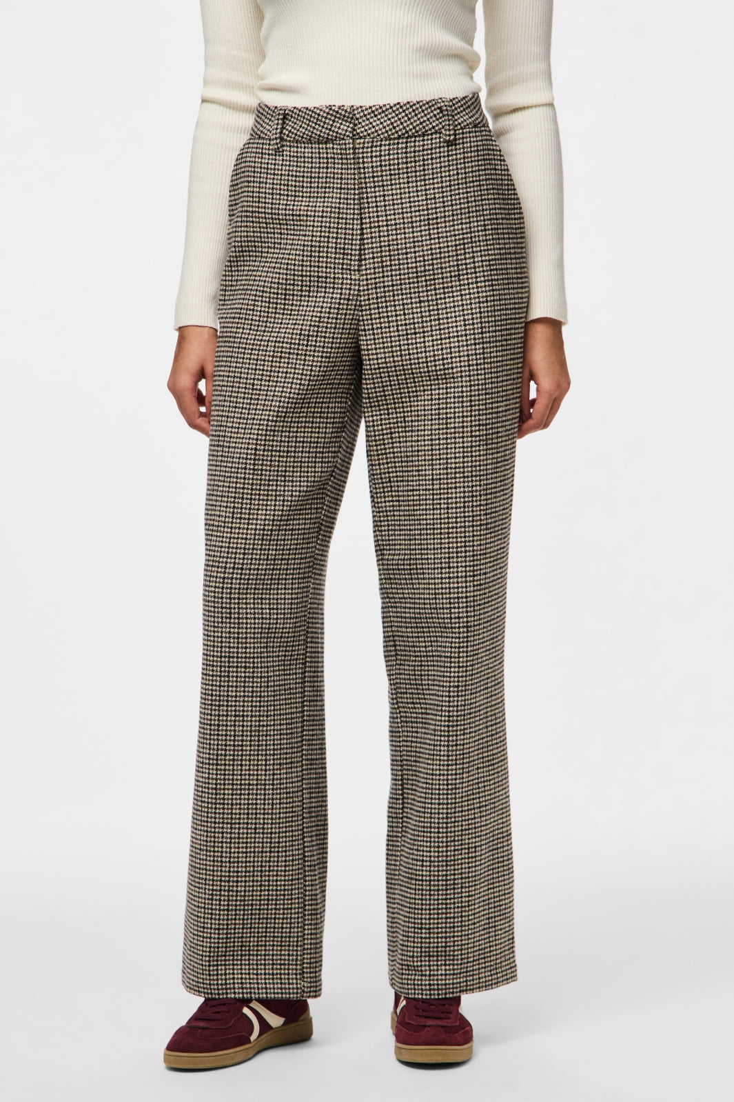 Pieces - Pcfenny Straight Pant Fsy - 4884284 Delicioso Houndstooth