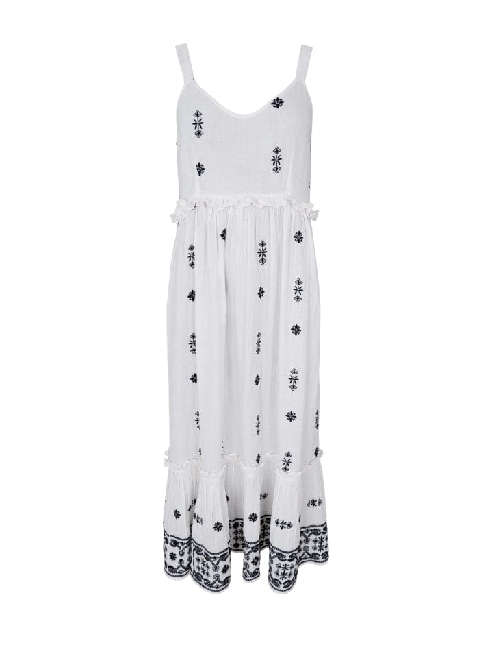 Black Colour - Bcbali Ornament Strap Dress - White Kjoler 