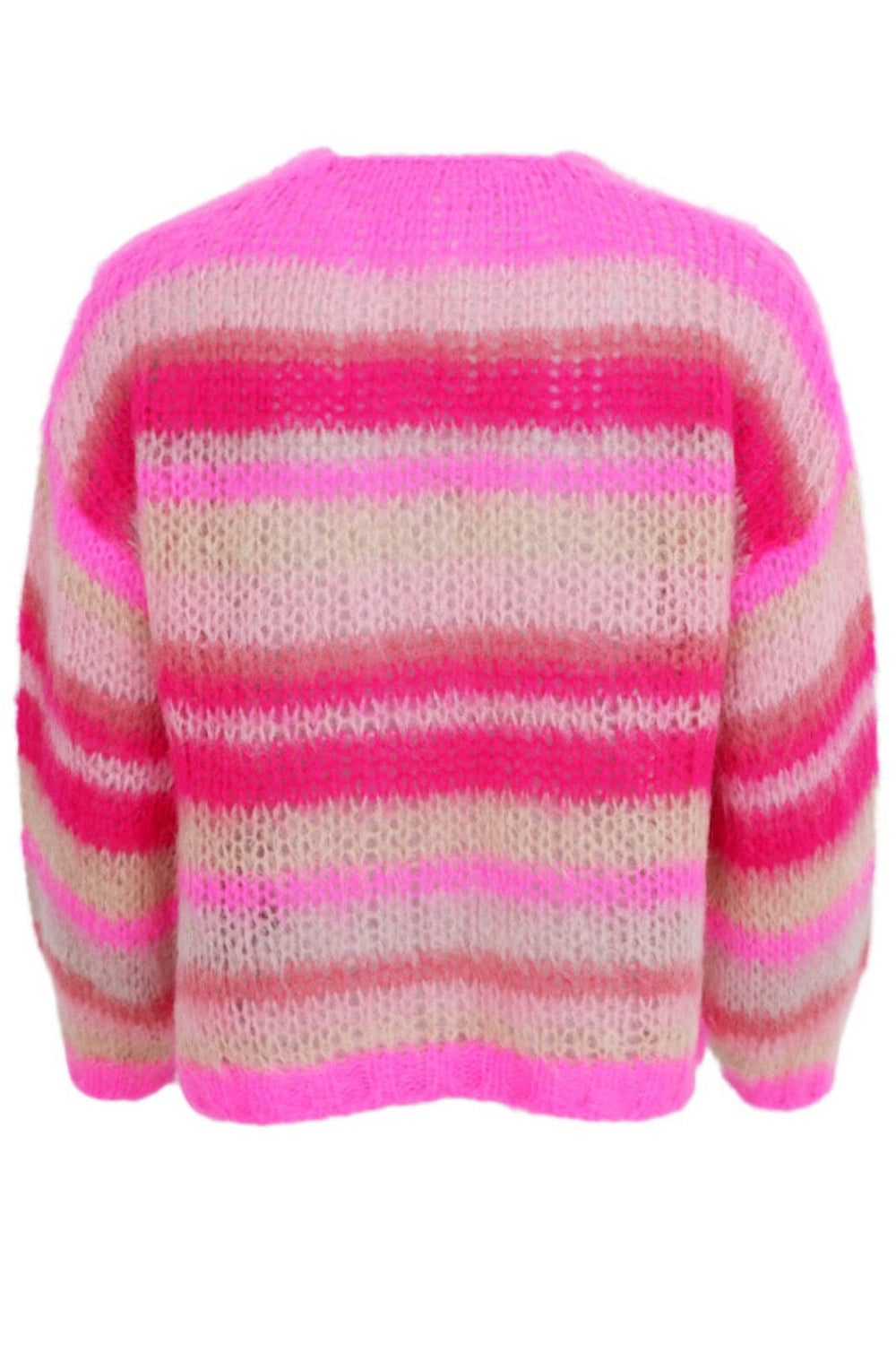 Black Colour - Bccasey Multi Striped Cardigan 1182 - Pink Passion