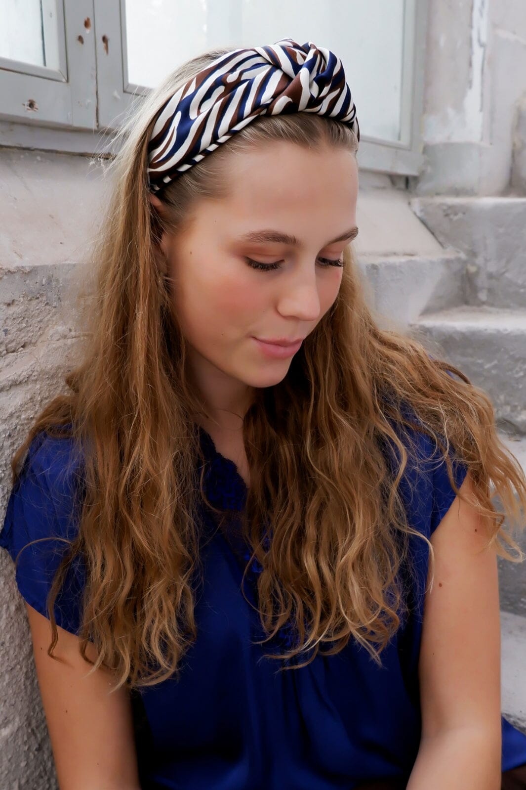 Black Colour - Bcnessa Striped Headband - Navy/Black Pandebånd 