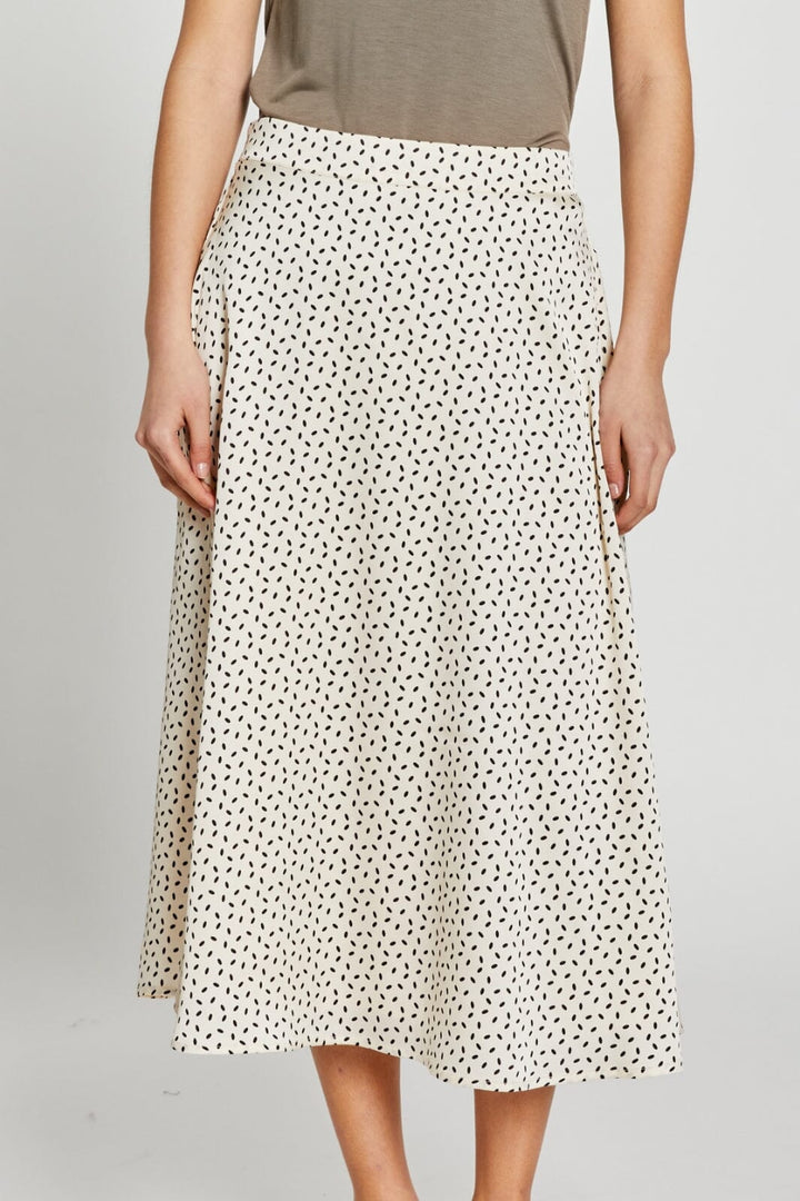 Bruuns Bazaar - AcaciaBBAmattas skirt - Cream/black dot print Nederdele 