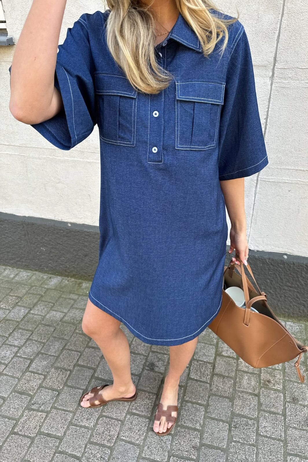 BYIC - Celinaic Dress - db Denim Blue Kjoler 