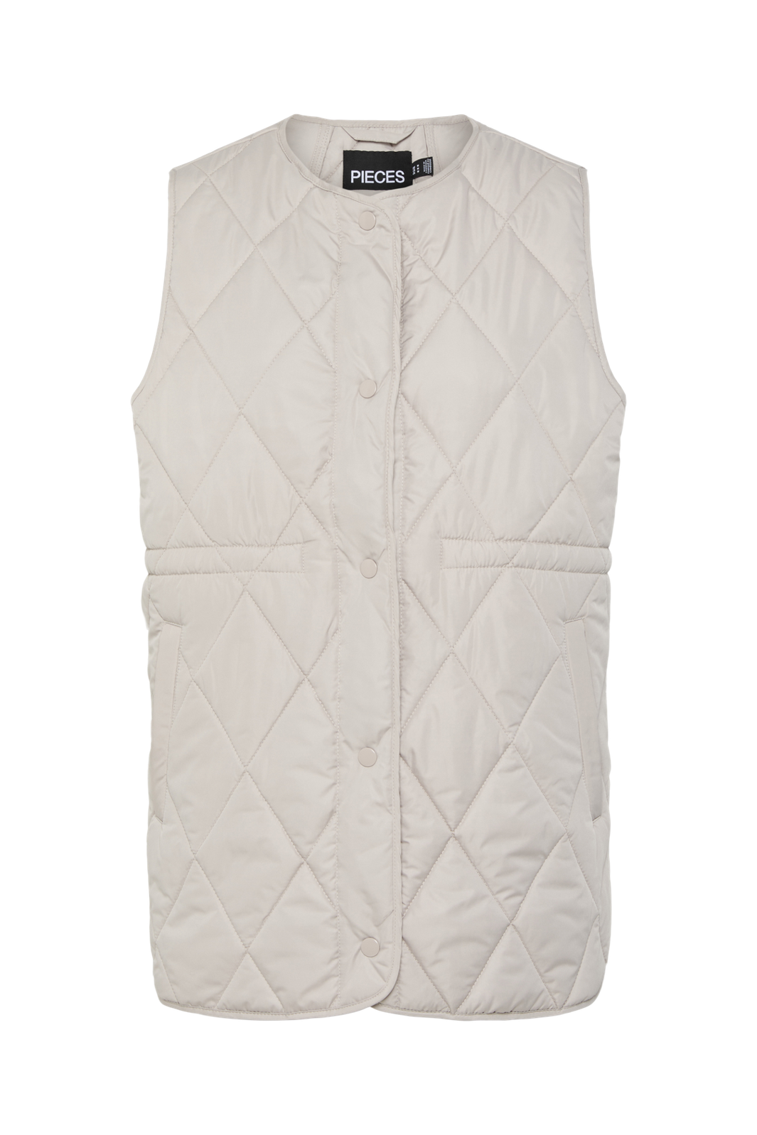 Pieces - Pcstella Quilted Vest - 4640697 Silver Gray