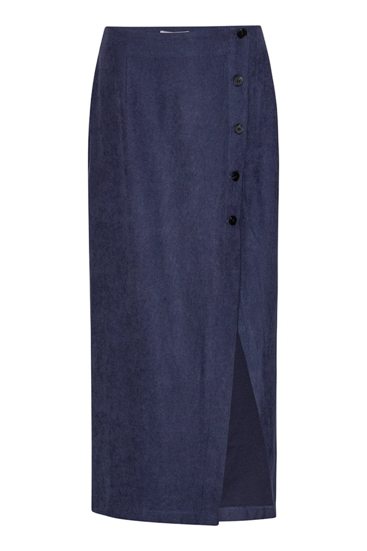 Continue - Linnea Skirt Velvet - 200 Blue Nederdele 