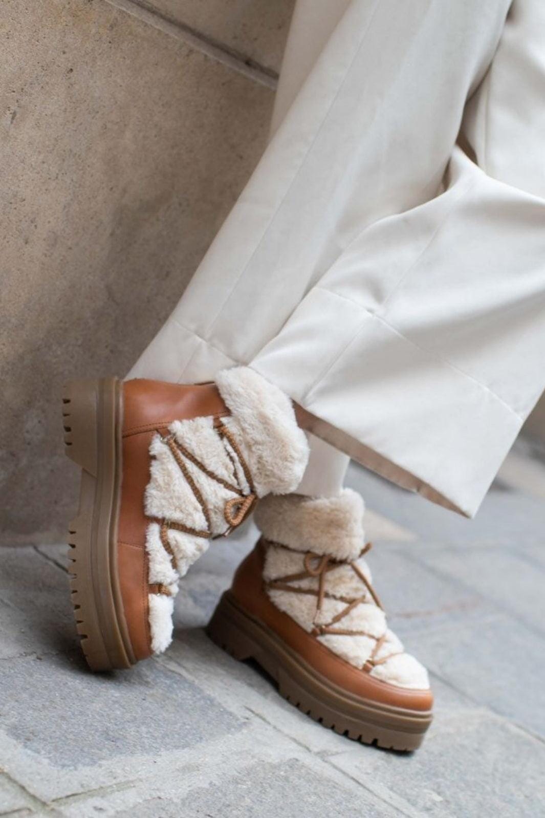 Copenhagen Shoes - Snow By Snow 22 Low - 2229 Cognac Off-White Støvler 