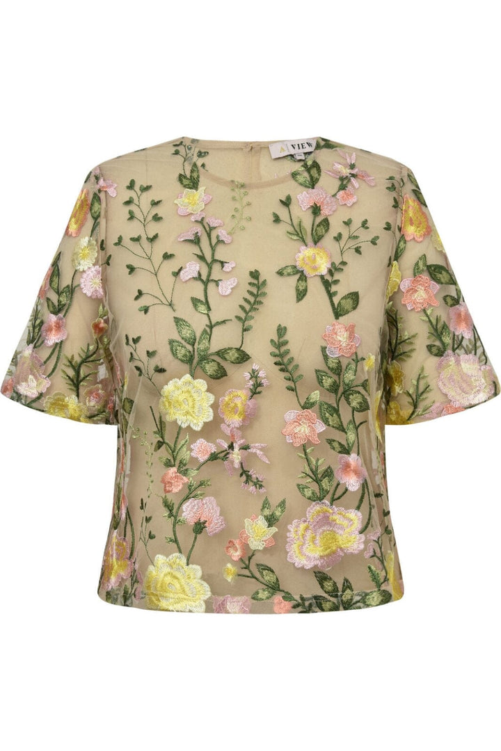 A-View - Fuschia Blouse - 201 Sand/Yellow