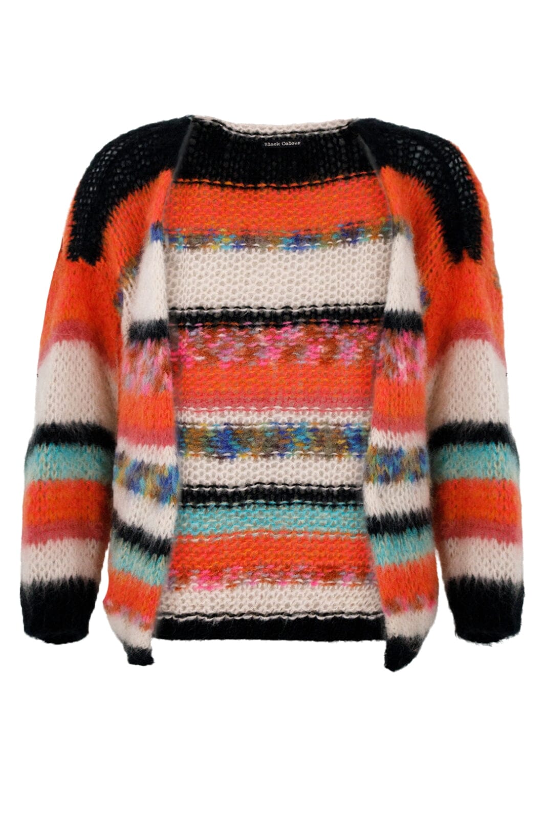 Forudbestilling - Black Colour - Bcadria Multi Striped Cardigan - Orange Multi Cardigans 