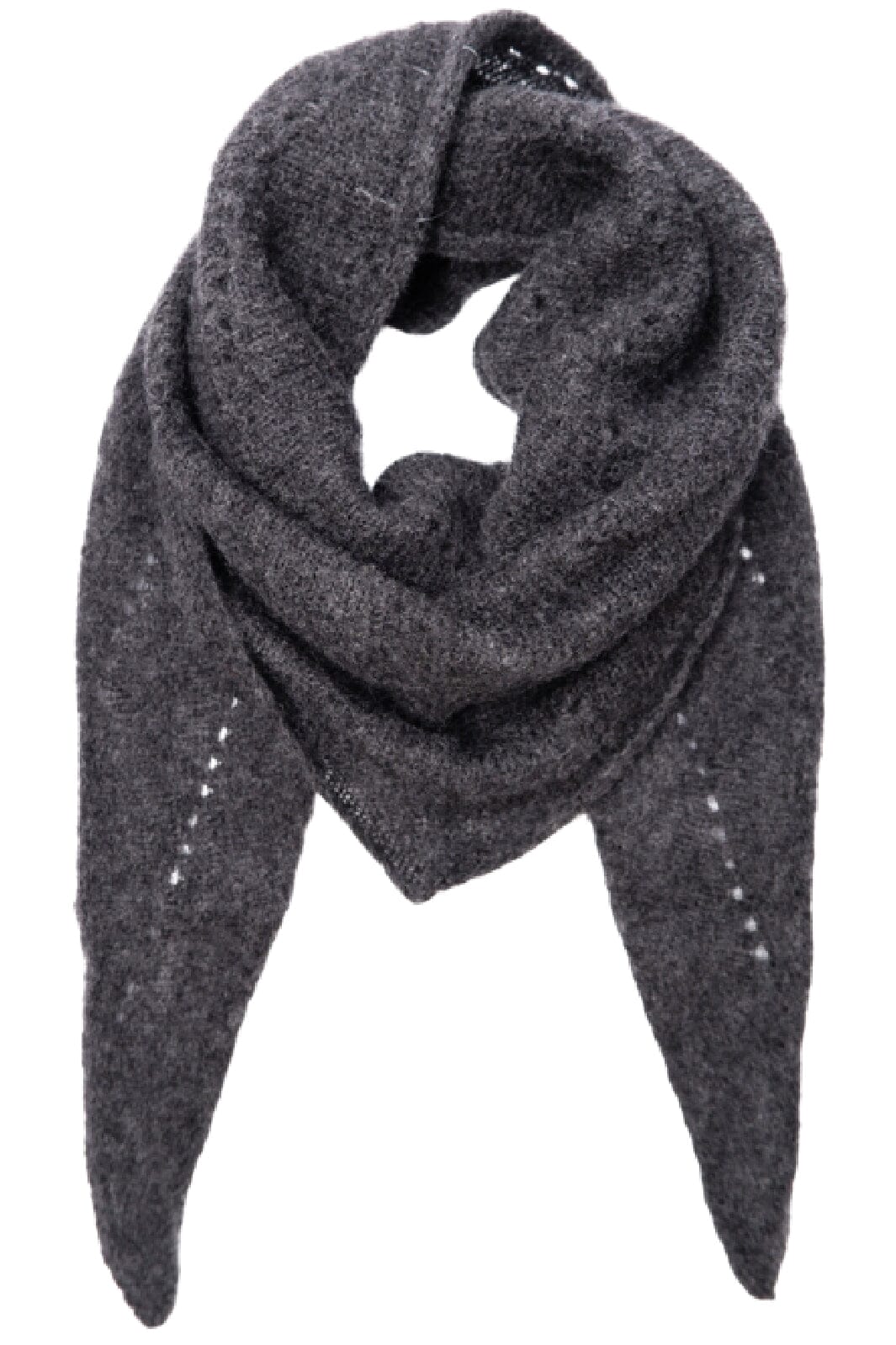 Forudbestilling - Black Colour - Bcdell Knitted Mini Scarf 208327 - Dk. Grey Melange Tørklæder 