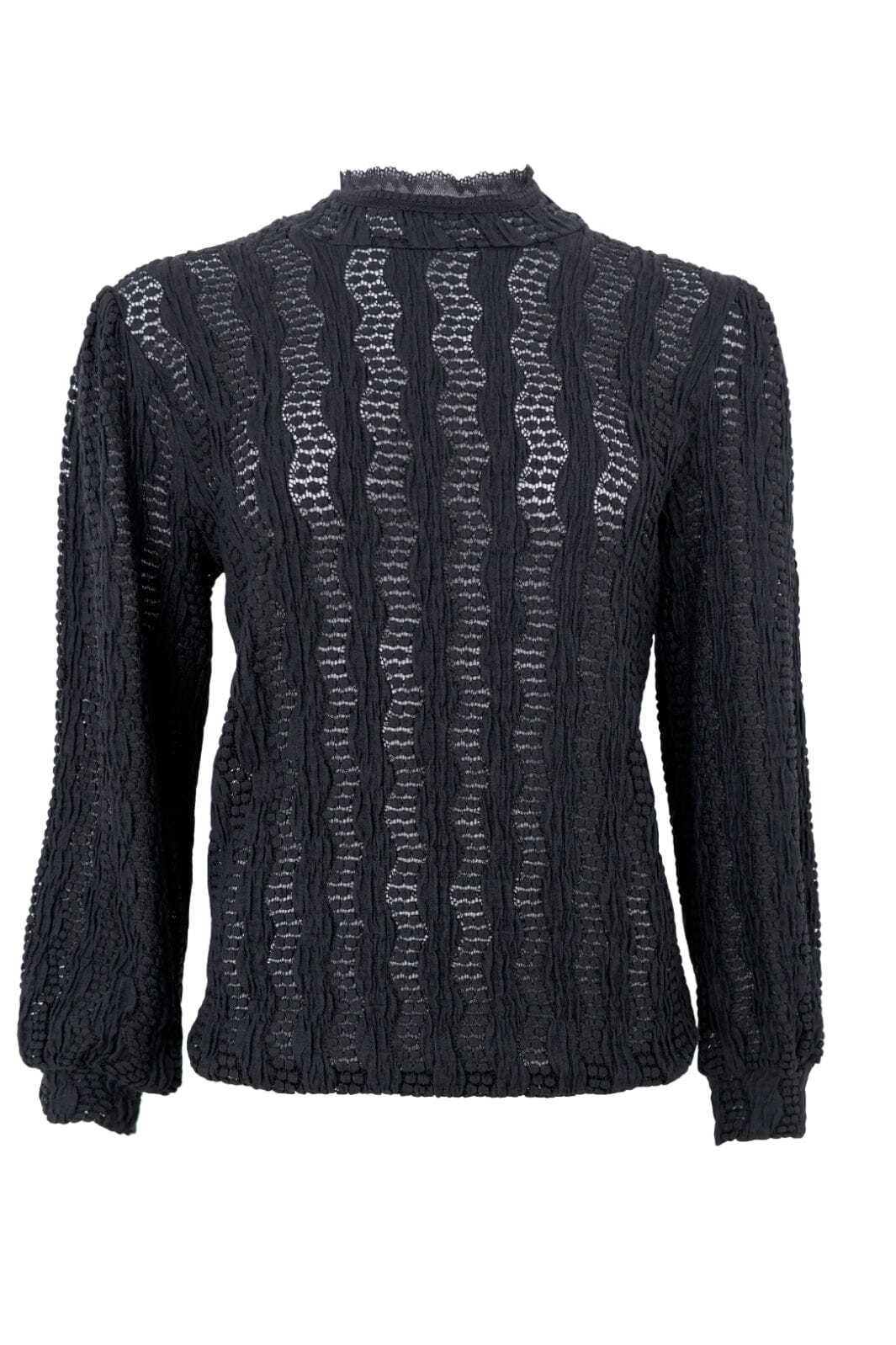 Forudbestilling - Black Colour - Bceleonora Lace Blouse W. Turtleneck - Black Bluser 