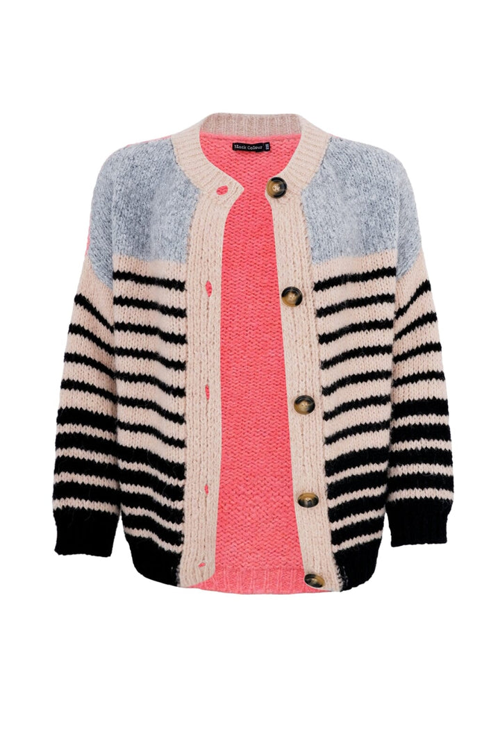 Forudbestilling - Black Colour - Bchilda Knit Cardigan - Coral Nude Cardigans 