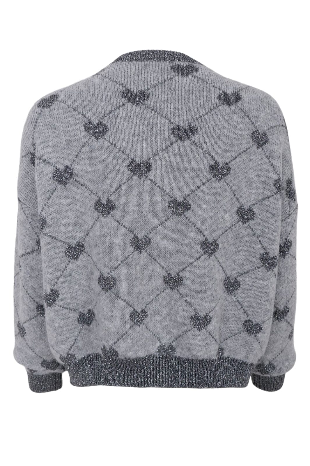 Black Colour - Bchiya Knit Cardigan 1188 - Lt. Grey