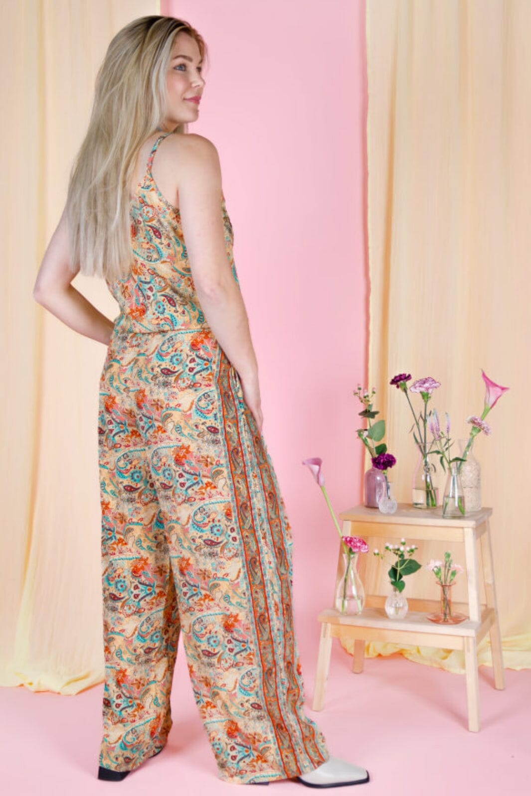 Forudbestilling - Black Colour - Bcluna Ella Jumpsuit - Botanical Peach Bukser 