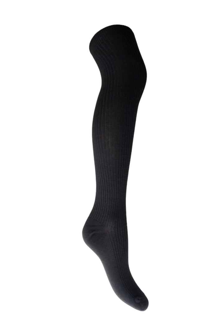 Forudbestilling - Black Colour - Bcmalika Kneehigh Rib Sock - Black Strømper 