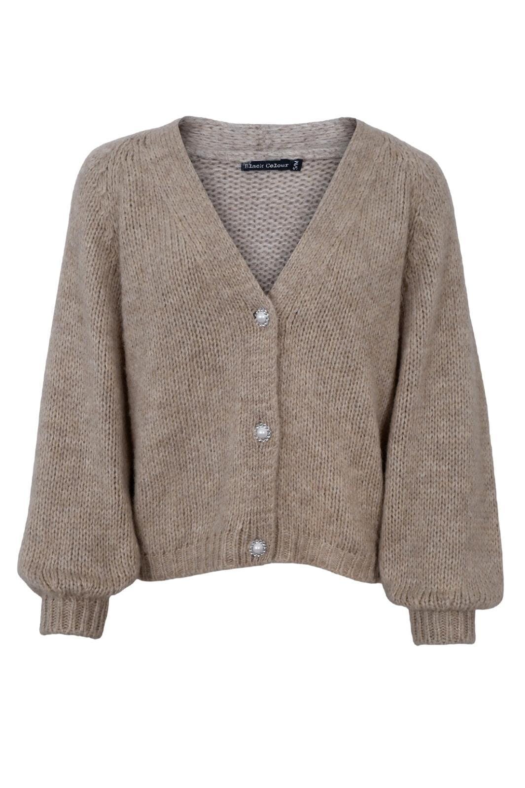 Forudbestilling - Black Colour - Bcpearl Knit Cardigan - Sand Cardigans 