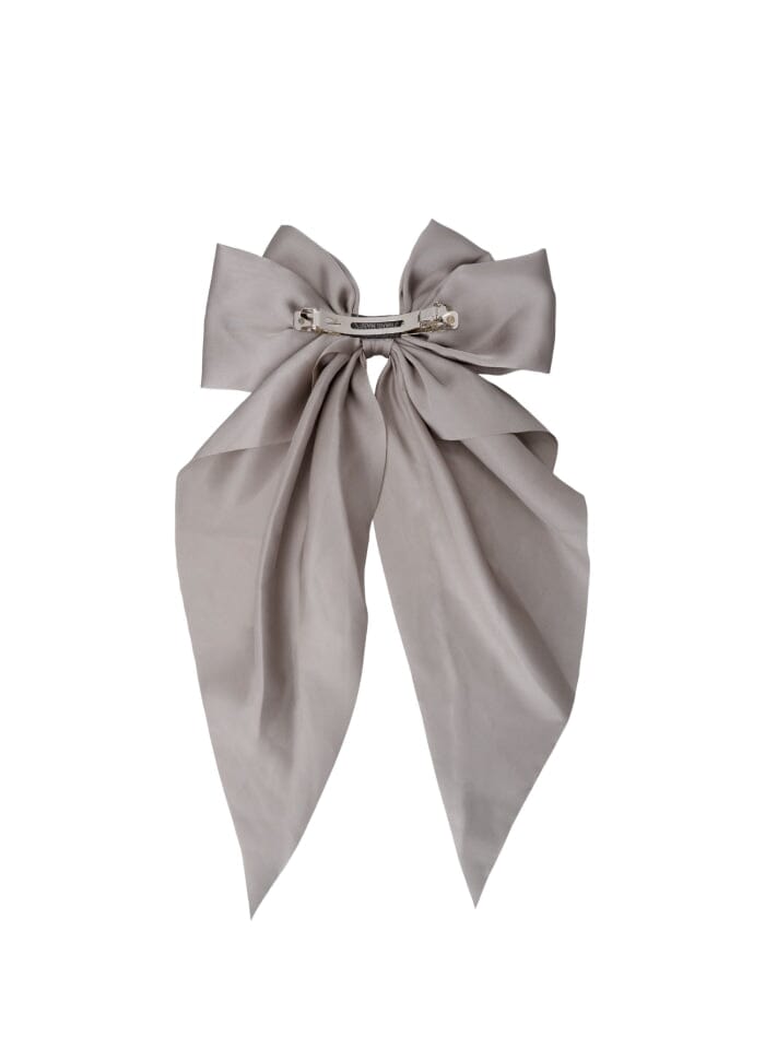 Forudbestilling - Black Colour - Bcrenee Satin Bow Barette - Grey Hårspænder 