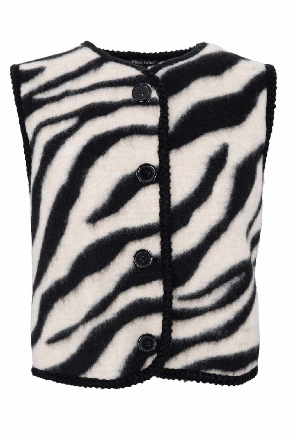 Black Colour - Bczeleste Fleece Vest 40783 - Zebra