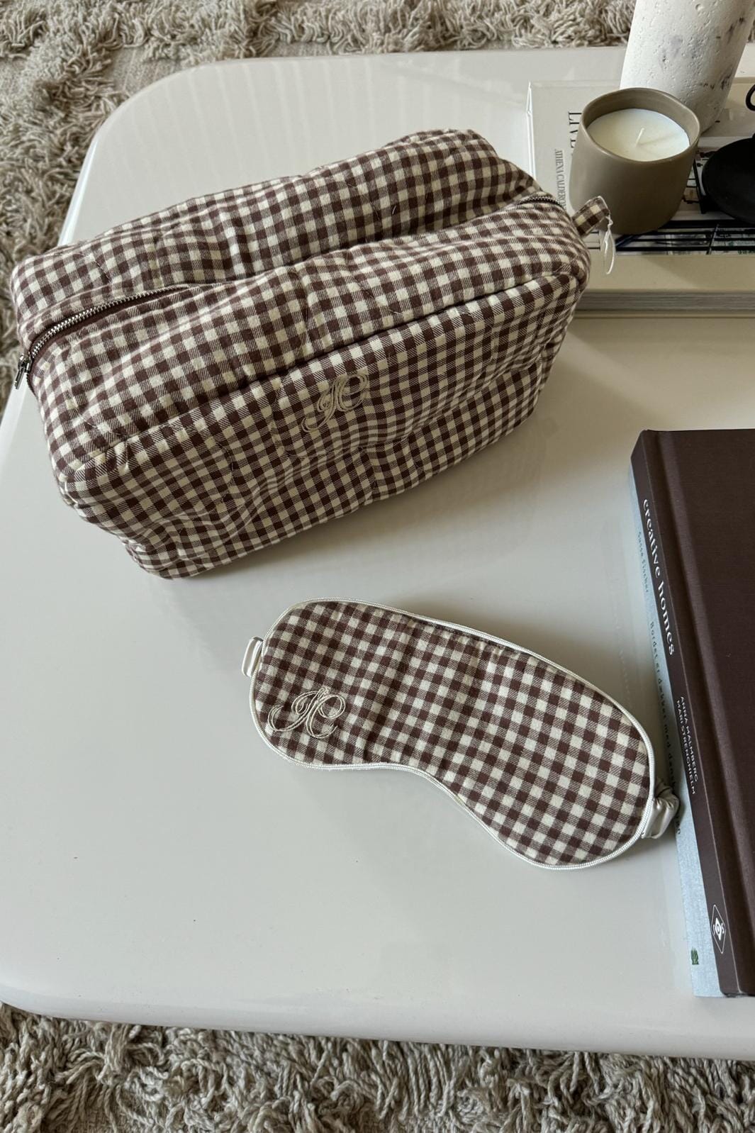 BYIC - Emilieic Cosmetic Bag A23746 - Beigec - Beige Checks