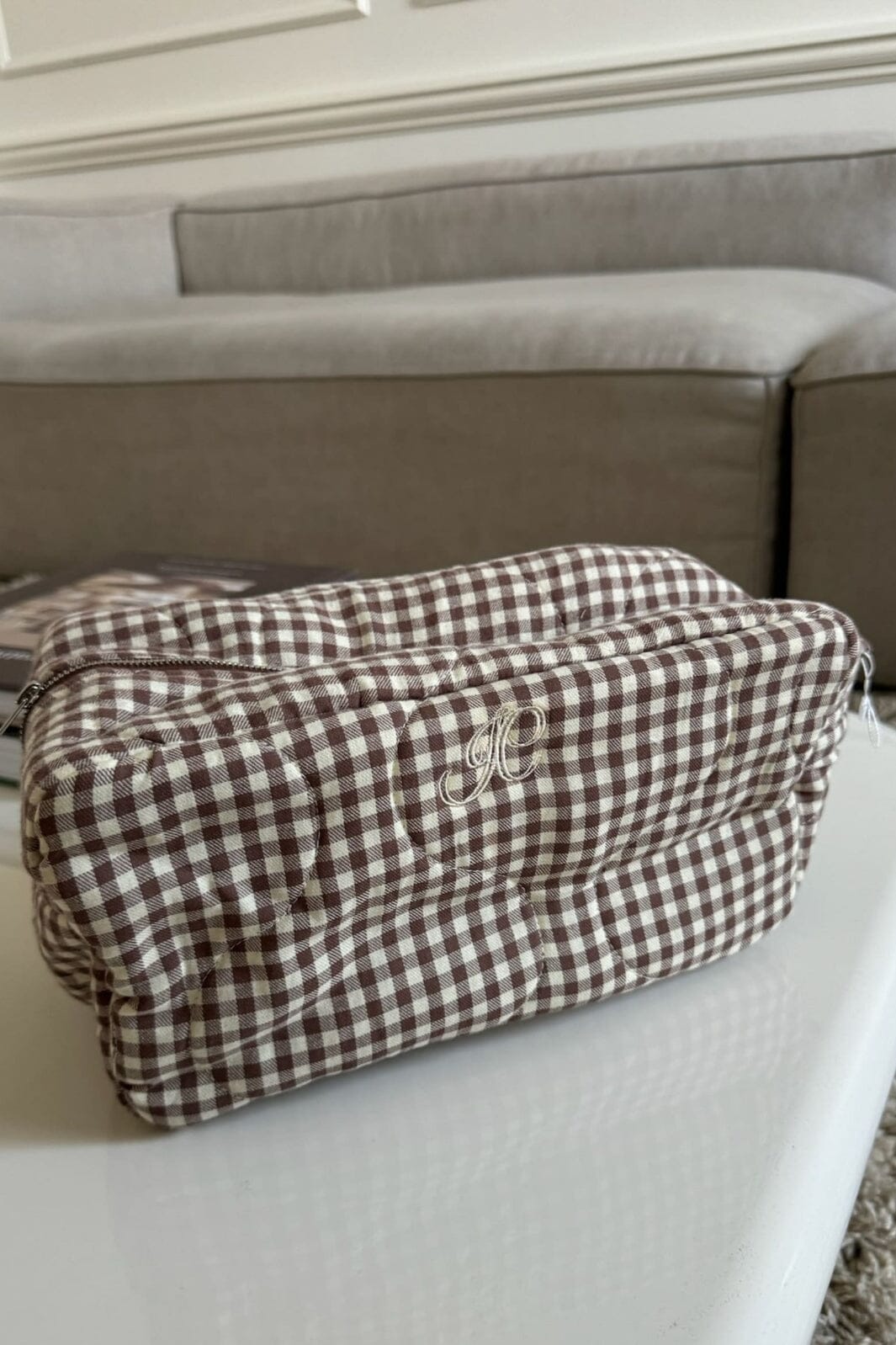 BYIC - Emilieic Cosmetic Bag A23746 - Beigec - Beige Checks