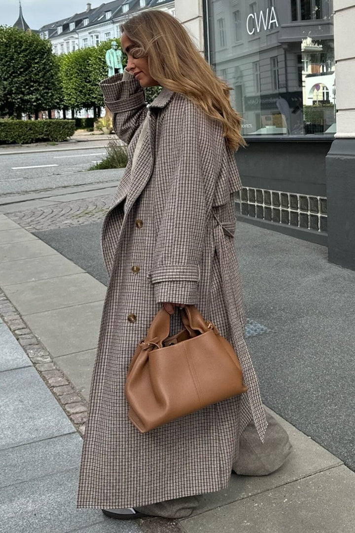 Forudbestilling - BYIC - Julieic Trenchcoat A23686 - brownc Brown Checks Jakker 