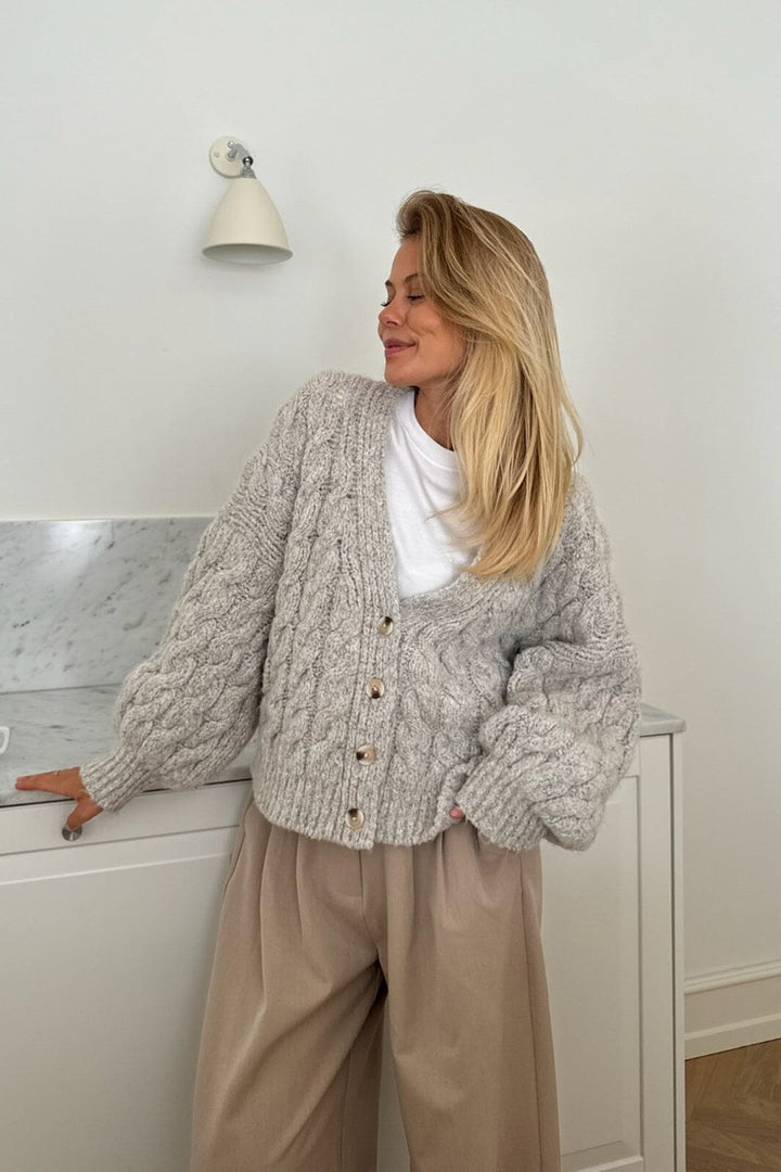 Forudbestilling - BYIC - Siggaic Cardigan - lgreige Light Greige Cardigans 