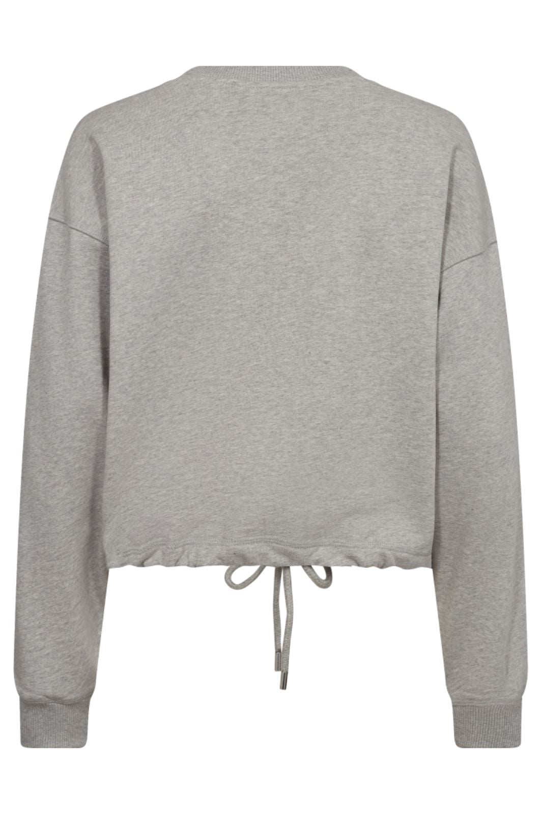 Forudbestilling - Co´couture - Cleancc Crop Tie Sweat - 57 Grey Melange Sweatshirt 