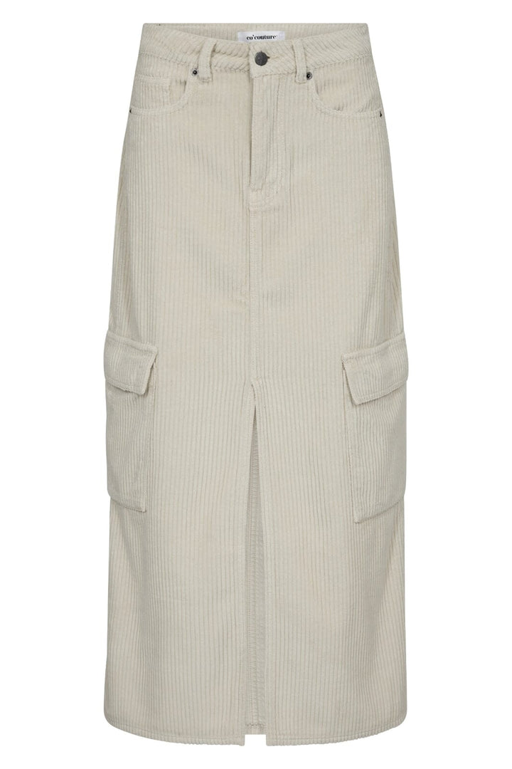 Forudbestilling - Co´couture - Cobaincc Corduroy Slit Skirt 34159 - 11 Off White Nederdele 