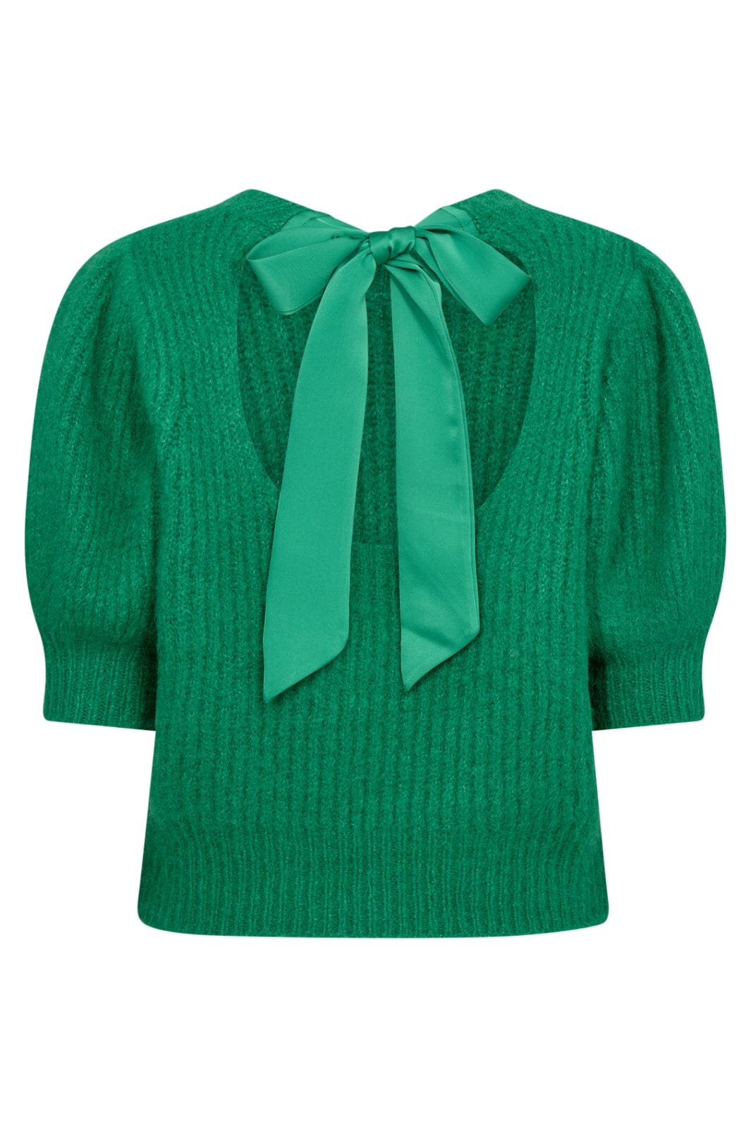 Forudbestilling - Co´couture - Coraliecc Bow Rib Knit 32135 - 34 Green Strikbluser 