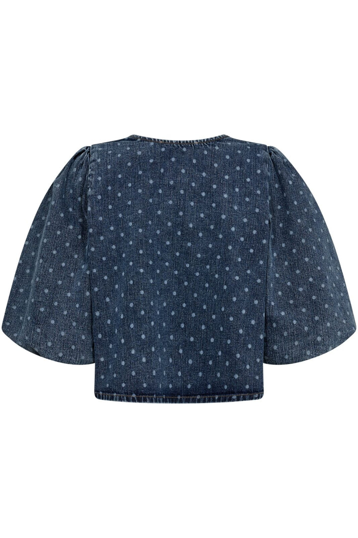 Forudbestilling - Co´couture - Darincc Dot Bow Blouse 35597 - 552 Denim Blue Skjorter 