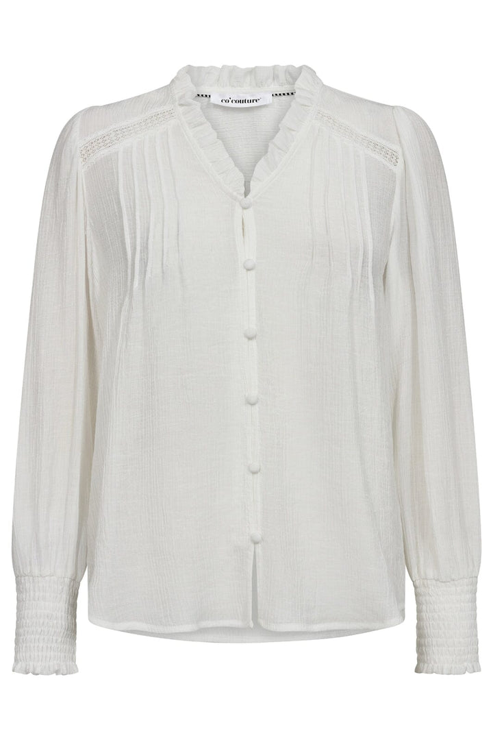 Forudbestilling - Co´couture - Selmacc Pintuck Shirt - 4000 White Skjorter 