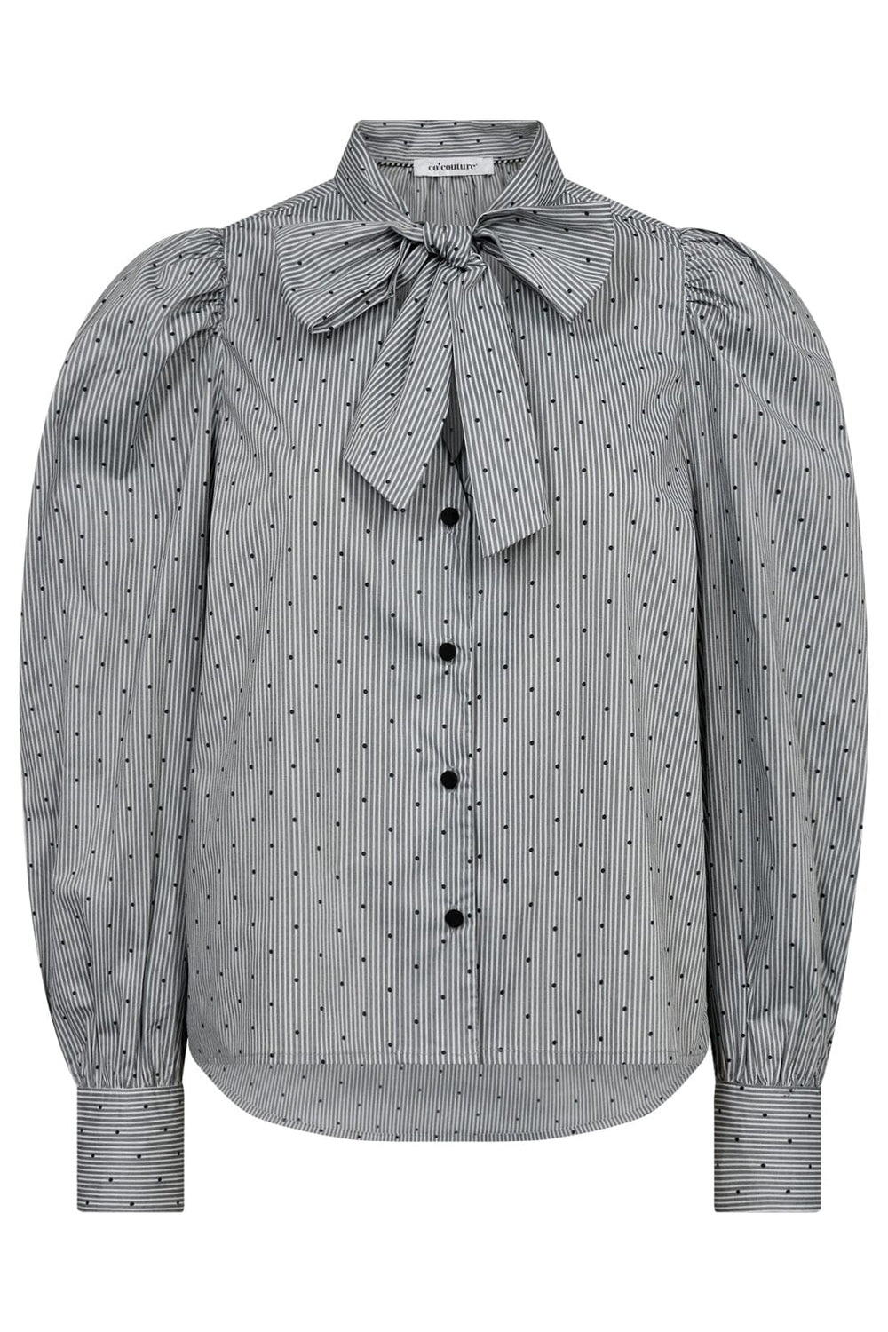 Forudbestilling - Co´couture - Stripecc Dot Bow Shirt 35645 - 138 Light Grey Skjorter 