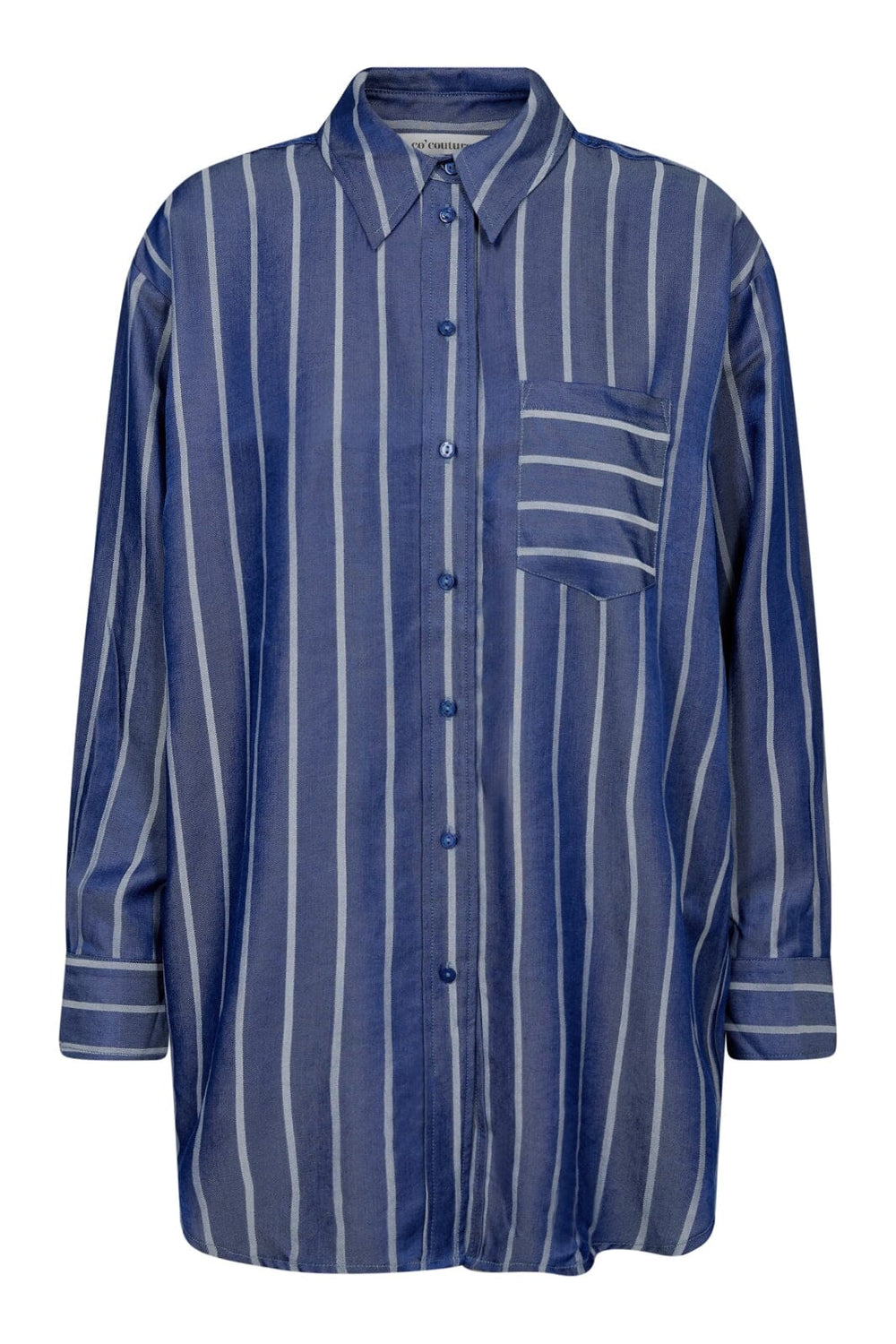 Forudbestilling - Co´couture - Suecc Stripe Oversize Shirt 35696 - 552 Denim Blue Skjorter 