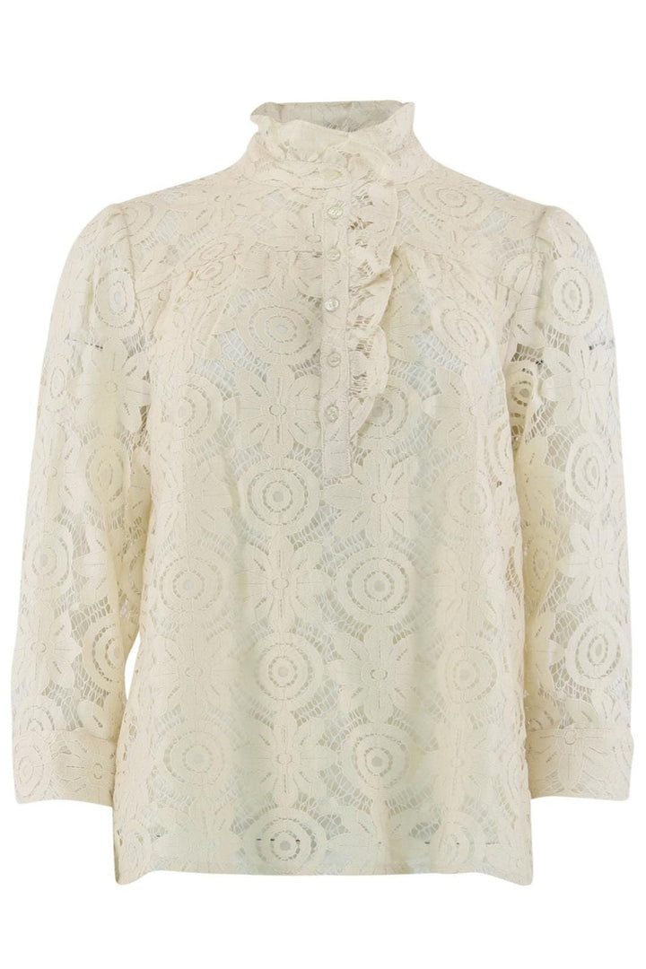 Forudbestilling - Continue - Arianna Lace L/S - Off White Bluser 