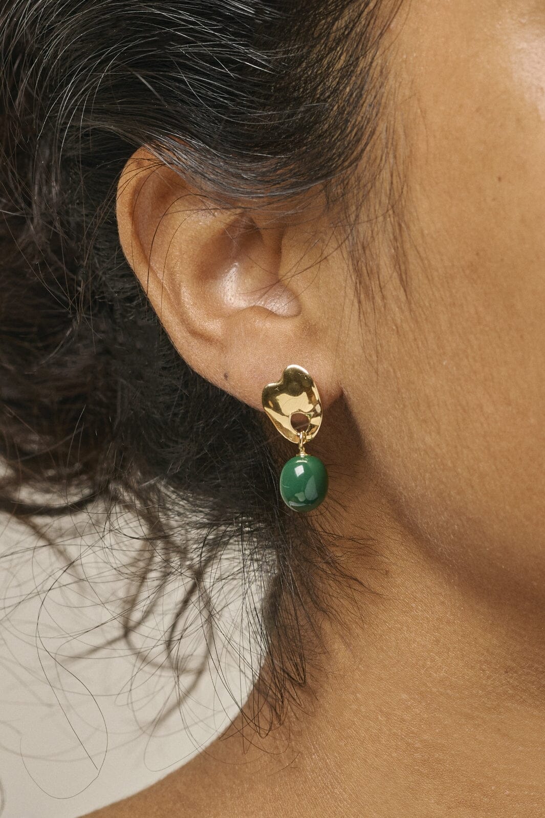 Forudbestilling - Enamel Copenhagen - Earrings, Aida - Petrol Green Øreringe 