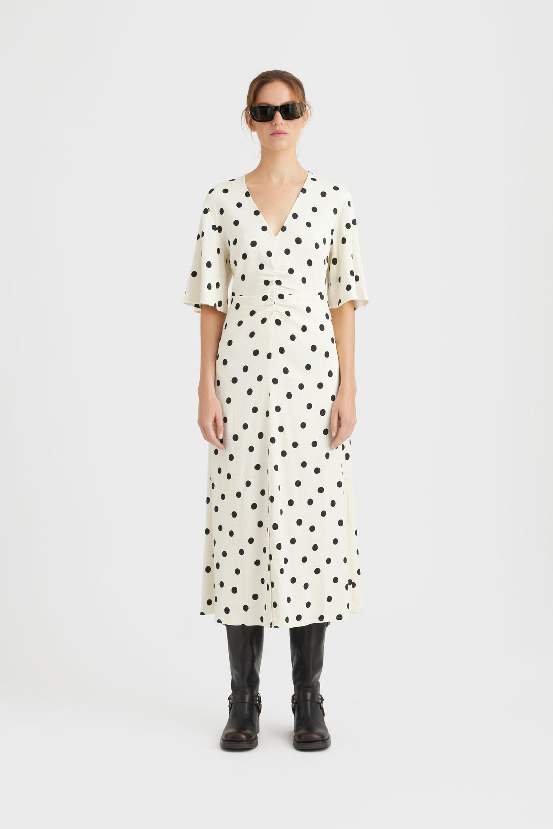 Forudbestilling - Gestuz - DottiaGZ P midi dress - Afterglow with black dot Kjoler 