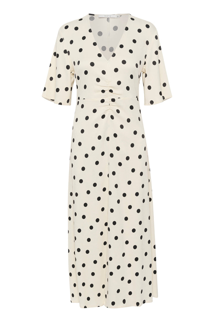 Forudbestilling - Gestuz - DottiaGZ P midi dress - Afterglow with black dot Kjoler 