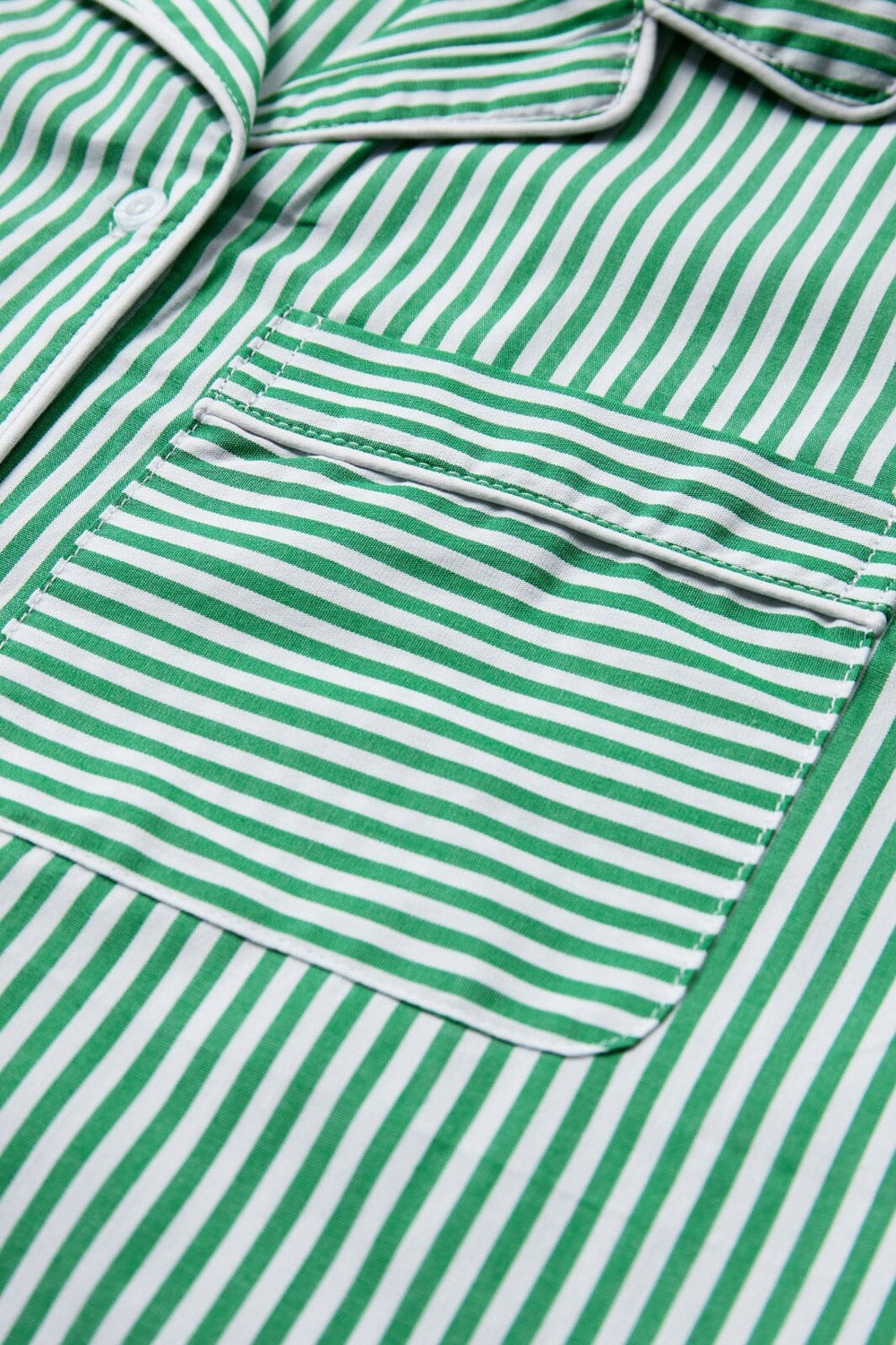 H2O - Rønne Essential Pajamas Shirt 101012 - 7040 - Green/White