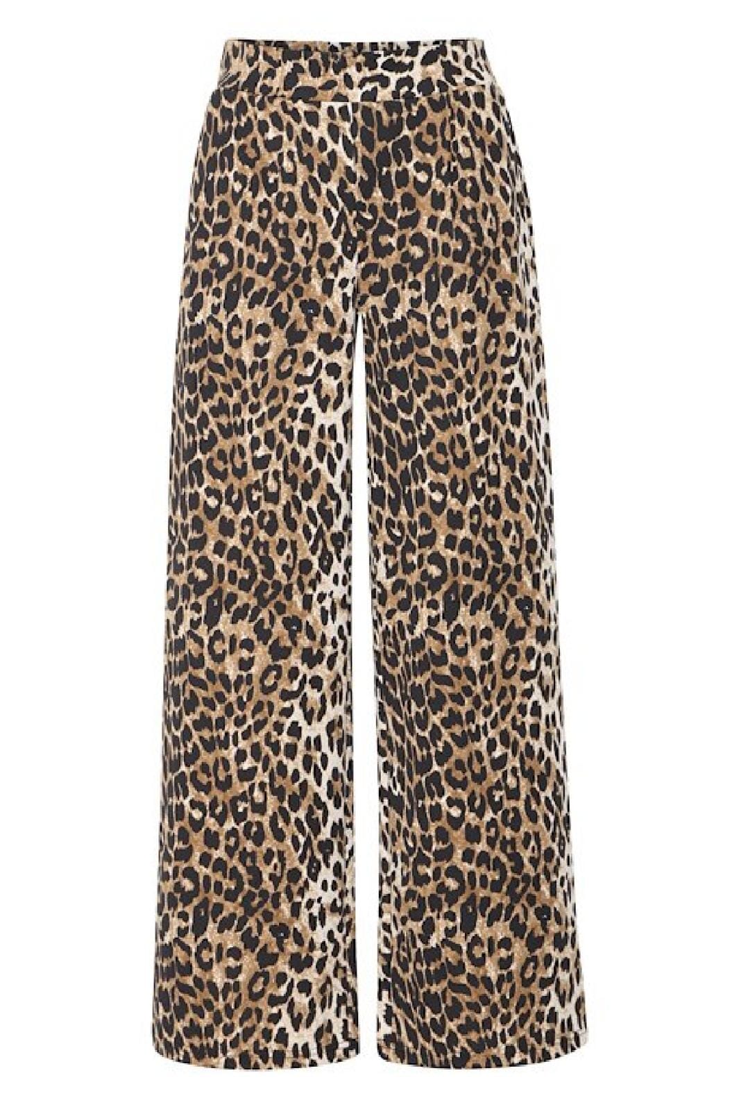 Forudbestilling - Ichi - Ixkate Leop Wide Long Pant - 205020 Kate Leop Print Bukser 