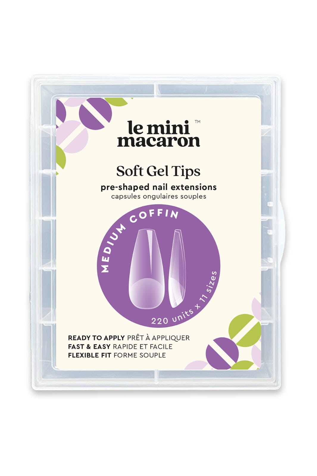 Le Mini Macaron - Le Gel Nail Tips (220 Stk) GNT004 - Medium Coffin