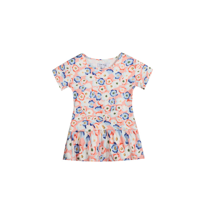 Forudbestilling - Liberte Ami - Alma-Frill-T-Shirt (Kids) - Peachy Blue Flower T-shirts 