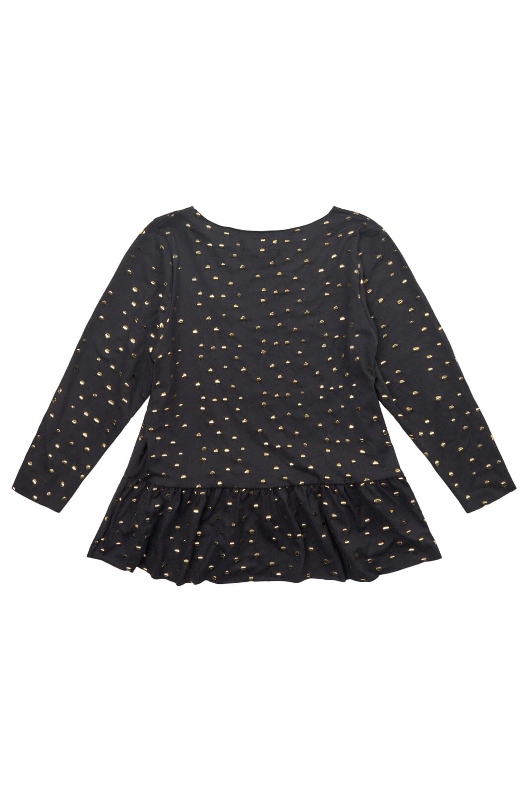 Forudbestilling - Liberté Ami - Alma-Ls-Frill-Tshirt (Kids) - Black Gold Dot 2 Bluser 