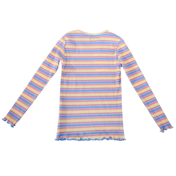 Forudbestilling - Liberte Ami - Natalia-Ls-Blouse-Kids - Yellow Rose Blue Stripe Bluser 