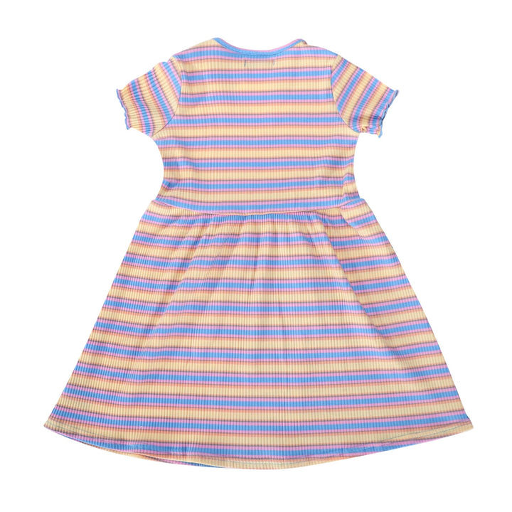 Forudbestilling - Liberte Ami - Natalia-Ss-Dress-Kids - Yellow Rose Blue Stripe Kjoler 