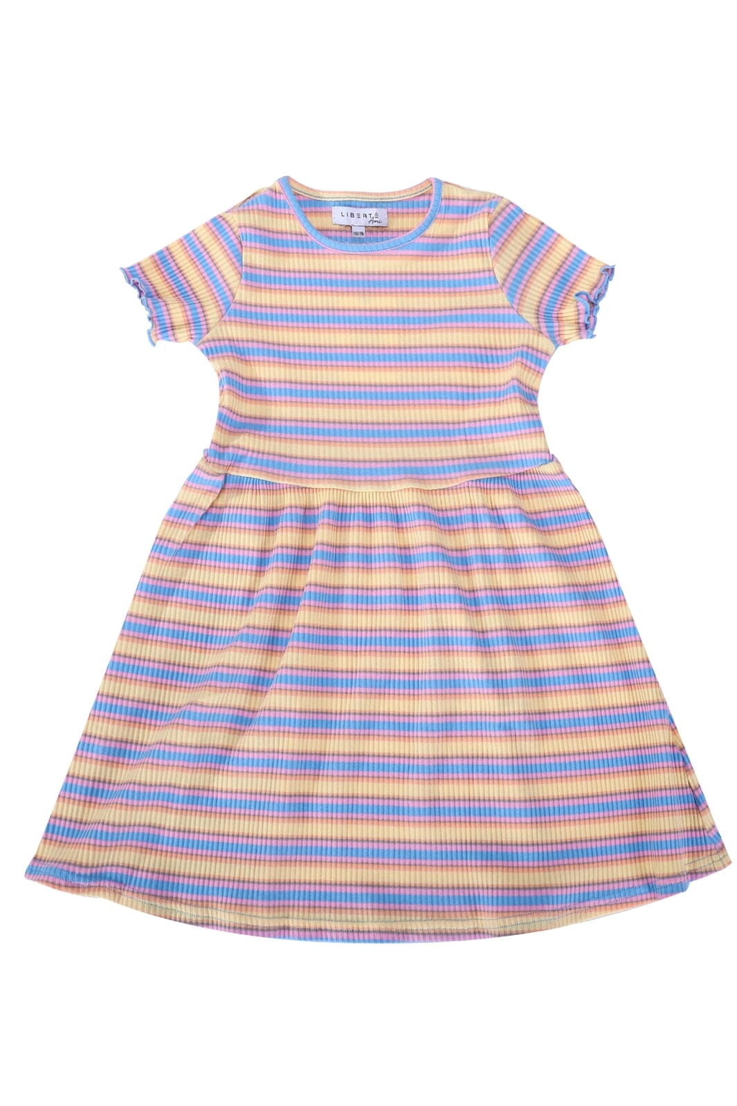 Forudbestilling - Liberte Ami - Natalia-Ss-Dress-Kids - Yellow Rose Blue Stripe Kjoler 